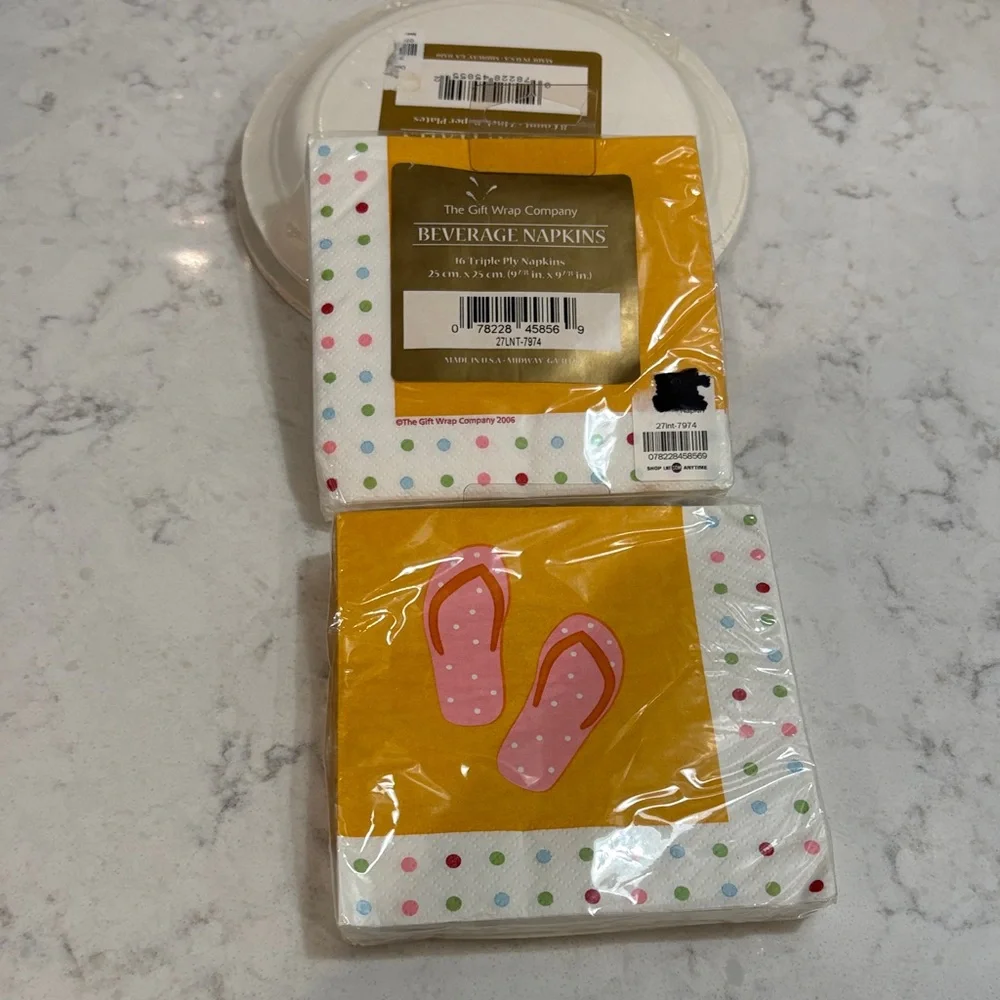 Summer fun cocktail/dessert plates and napkins